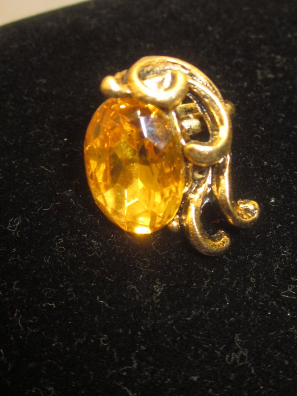 Citrine Glass Cocktail Ring